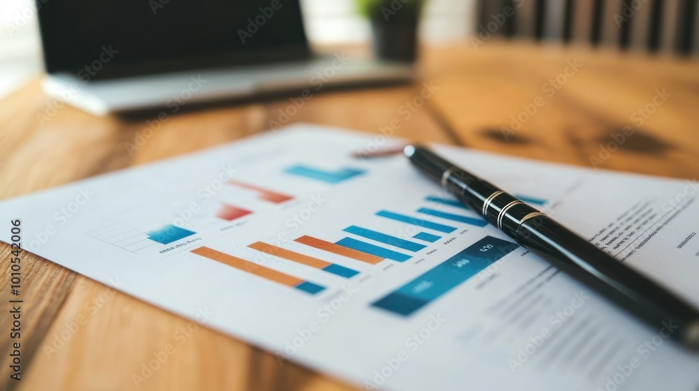A Pen Resting on a Graph on a Desk A Pen Resting on a Graph on a Desk