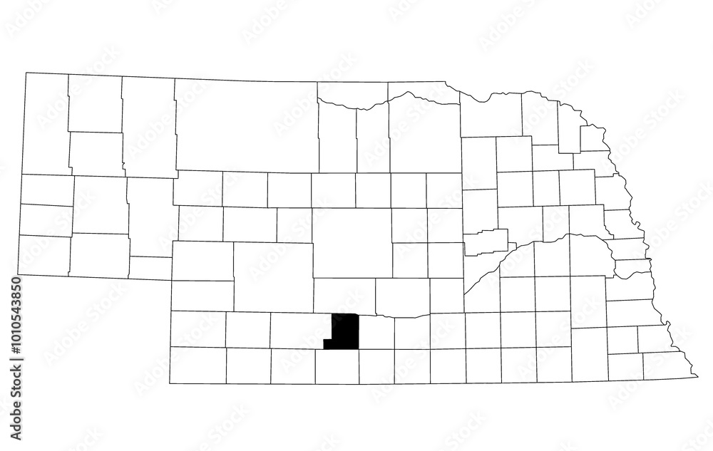 Map of gosper County in Nebraska state on white background. single County map highlighted by black colour on Nebraska map. UNITED STATES, US Map of gosper County in Nebraska state on white background. single County map highlighted by black colour on Nebraska map. UNITED STATES, US