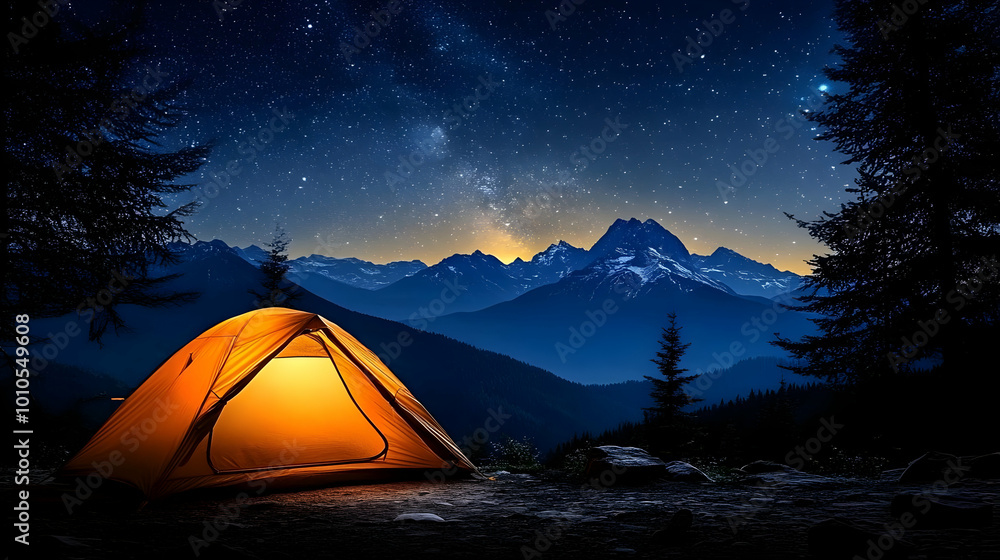 Camping Under the Stars in the Mountains Camping Under the Stars in the Mountains