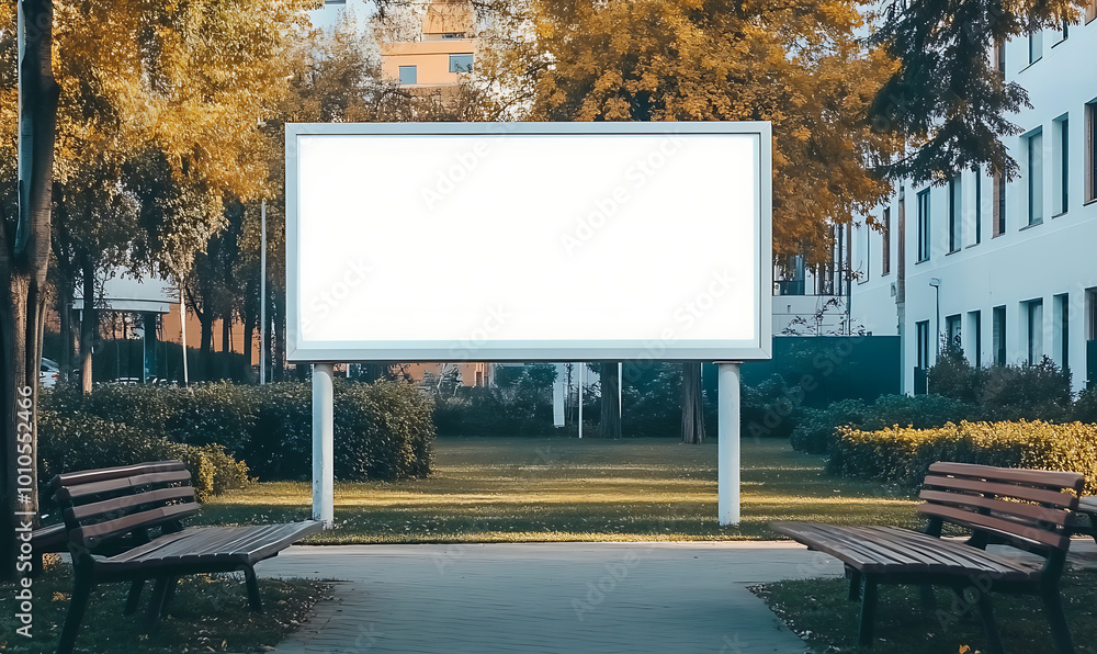 blank billboard poster mockup on college campus, event promotion and educational branding blank billboard poster mockup on college campus, event promotion and educational branding