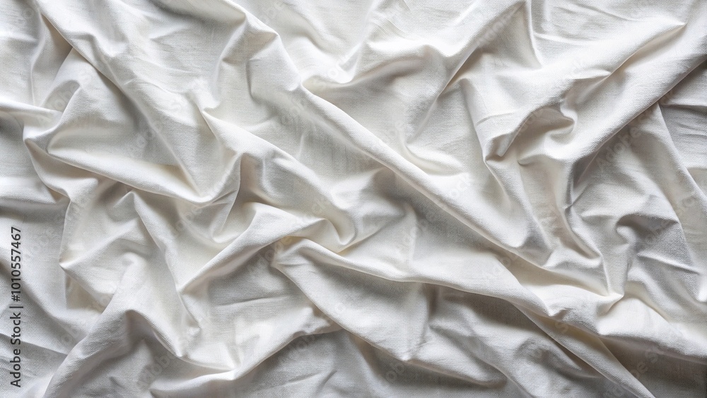 Folded white canvas background from high angle Folded white canvas background from high angle
