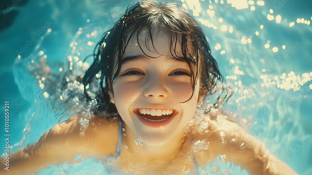 Smiling Girl Underwater Photo Smiling Girl Underwater Photo