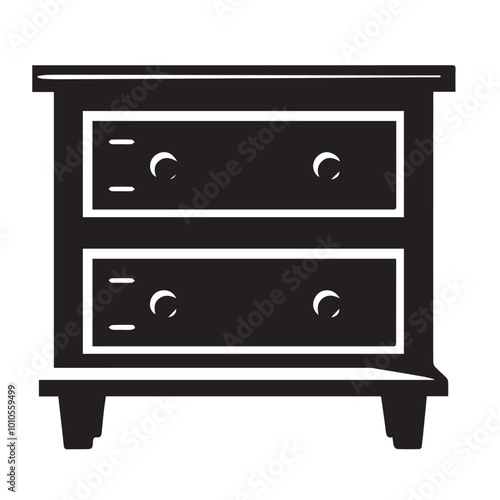 nightstand vector - silhouette of nightstand - bed room stand - home styling art