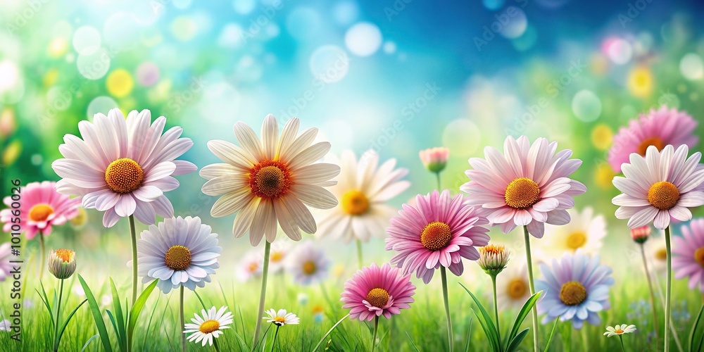 Forced perspective abstract background with flowers Seamless Forced perspective abstract background with flowers Seamless