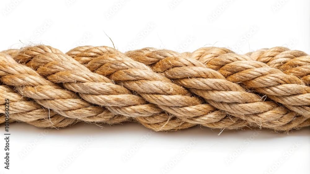 A Close-Up View of a Thick, Intertwined Rope, Emphasizing the Textural Detail of Its Fibrous Structure A Close-Up View of a Thick, Intertwined Rope, Emphasizing the Textural Detail of Its Fibrous Structure