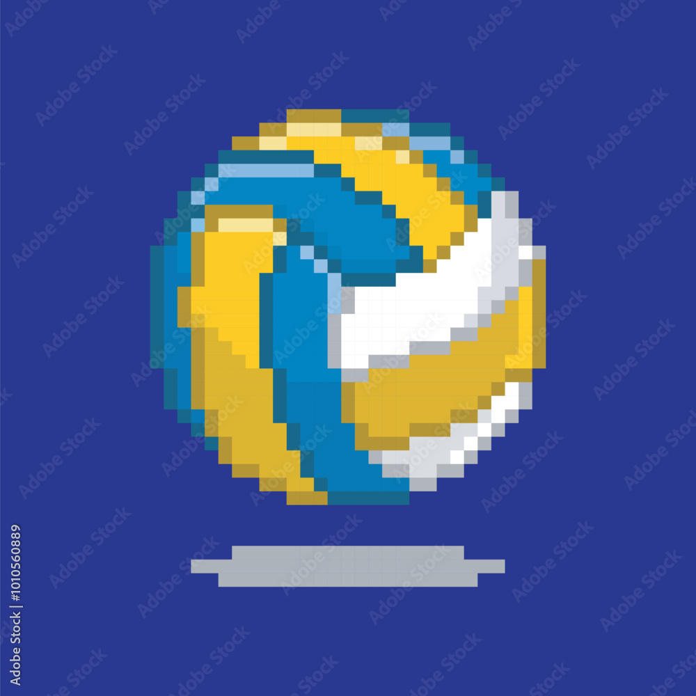 Fototapeta premium volleyball pixel art, vector illustration on isolated background.
