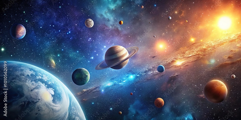 Forced perspective arrangement of objects in outer space Forced perspective arrangement of objects in outer space
