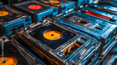 Vintage Audio Cassettes Close Up