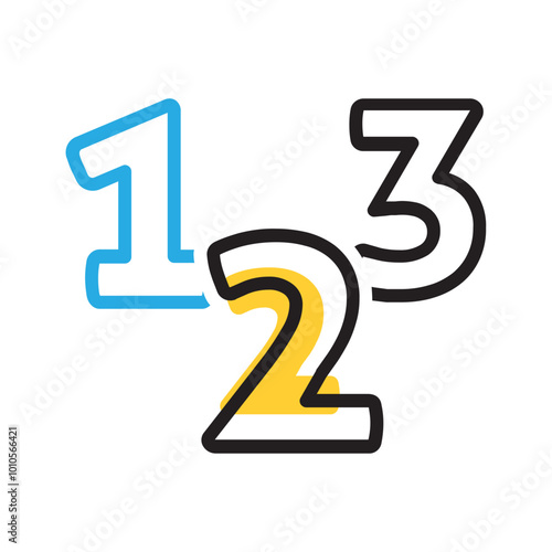 Vector multicolor icon for Numbers photo