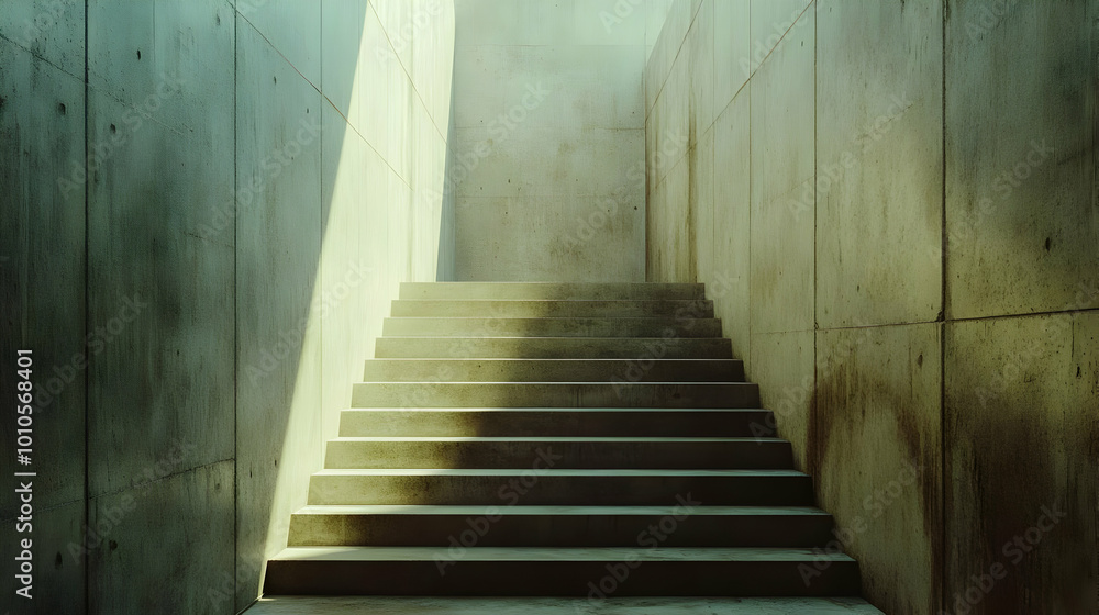 Concrete Staircase with Sunlight Illustration Concrete Staircase with Sunlight Illustration