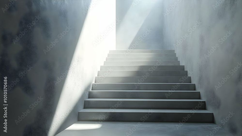 Concrete Staircase 3D Illustration Concrete Staircase 3D Illustration