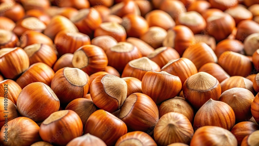 Forced perspective hazelnuts background with focus depth of field Forced perspective hazelnuts background with focus depth of field