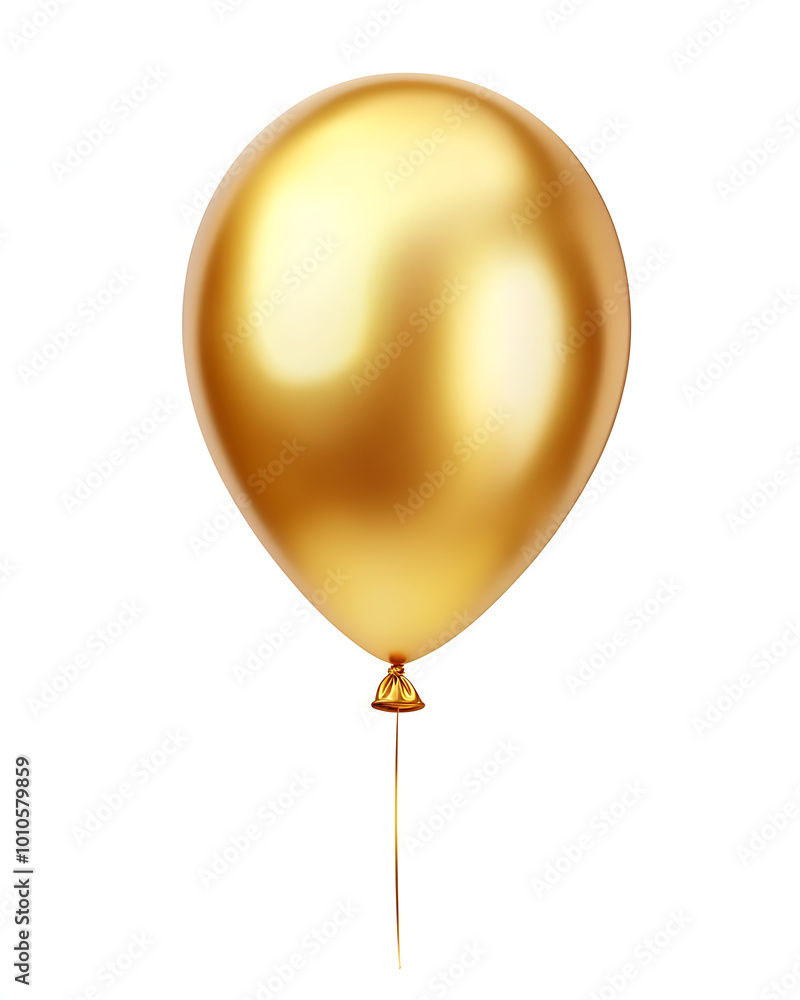 Illustration of one gold balloon Illustration of one gold balloon