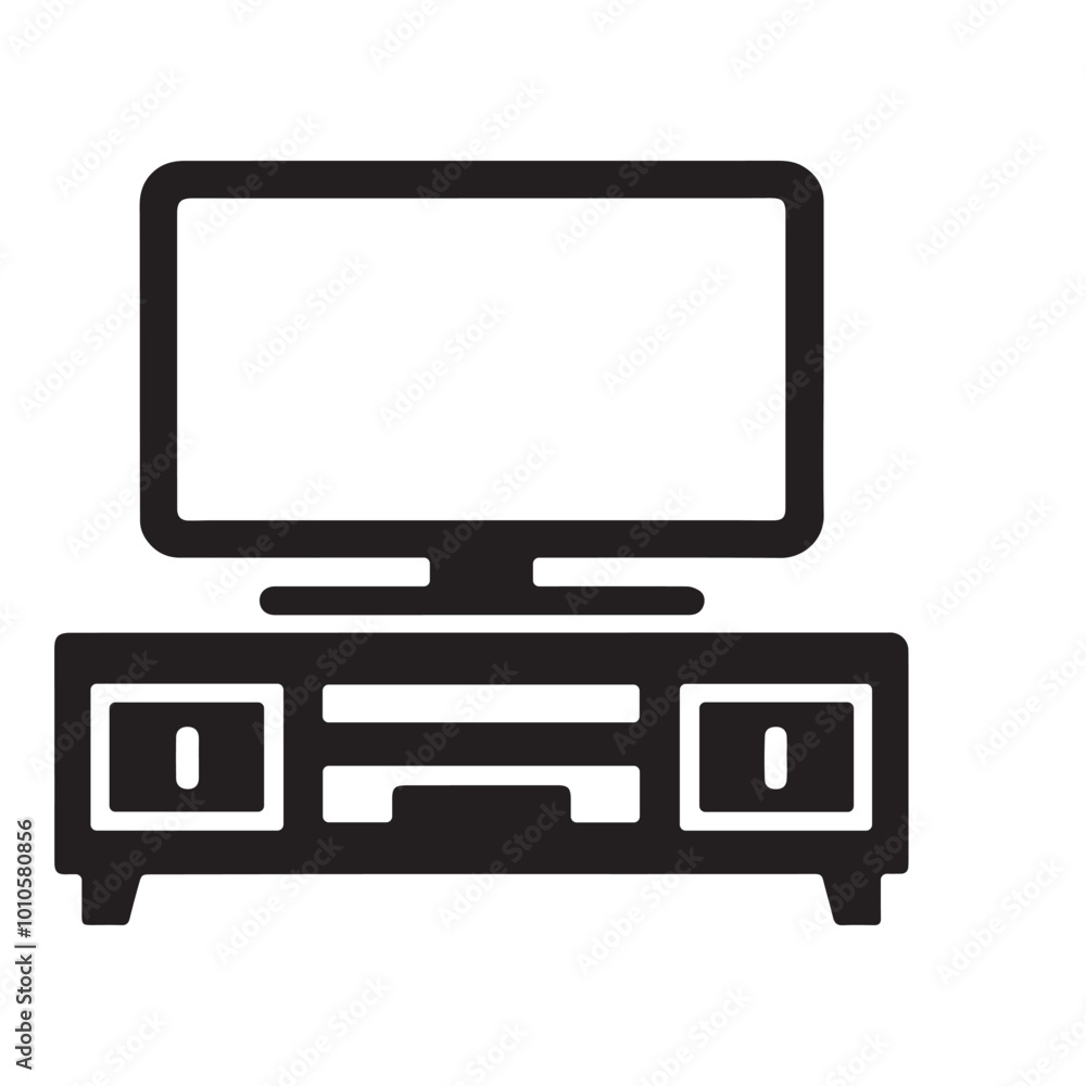 TV stand silhouette - home decor silhouette - LEDstand vector TV stand silhouette - home decor silhouette - LEDstand vector
