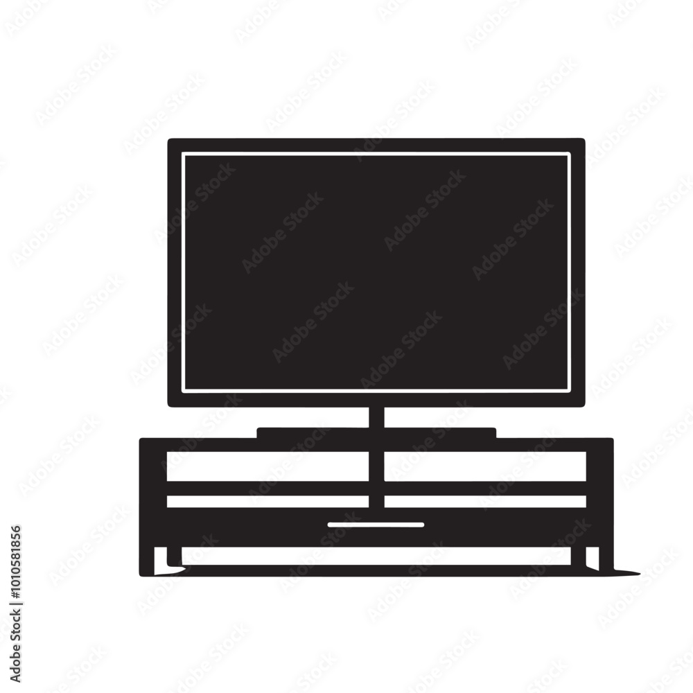 TV stand silhouette - home decor silhouette - LEDstand vector TV stand silhouette - home decor silhouette - LEDstand vector