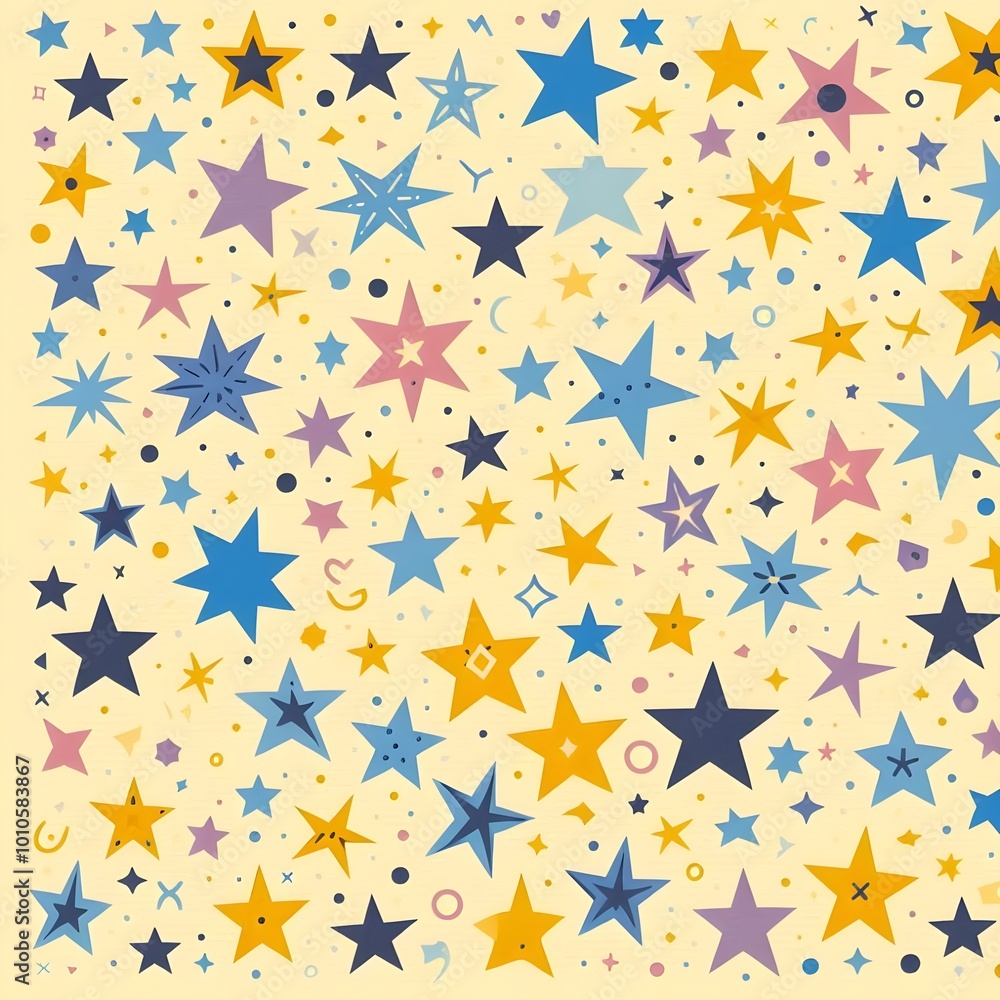 seamless pattern with cute stars background. Generative ai seamless pattern with cute stars background. Generative ai