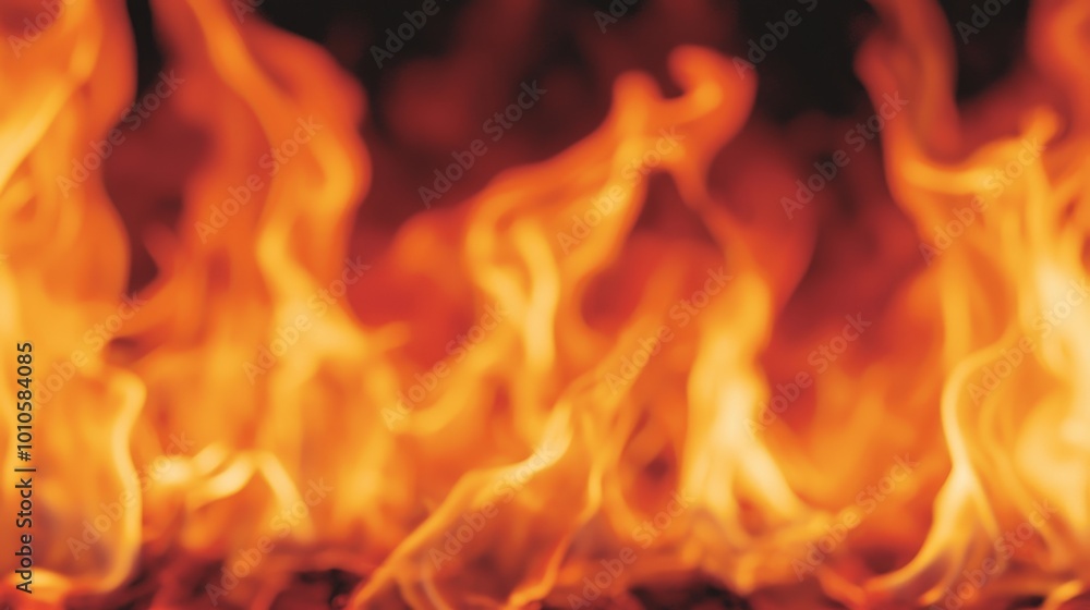 Abstract Fire Flames Background Burning Orange and Yellow Flames Abstract Fire Flames Background Burning Orange and Yellow Flames