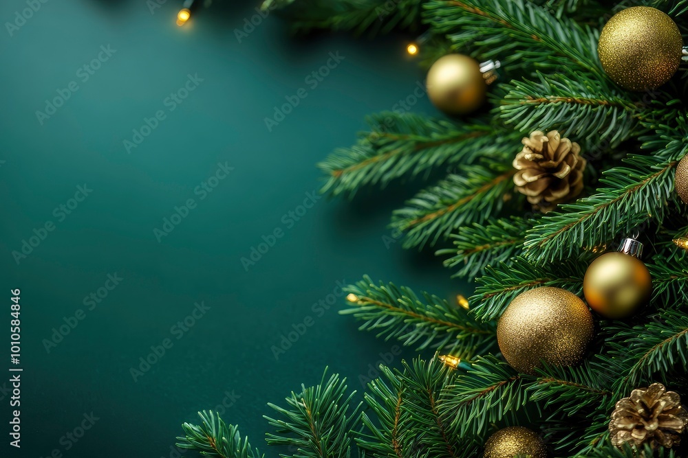 Fir or pine christmas and new year holiday green backdrop with generative ai Fir or pine christmas and new year holiday green backdrop with generative ai