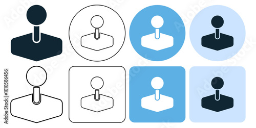 old joystick, game controller, game pad, console game pictogram sign icon symbol ui and ux design, glyphs and stroke line	