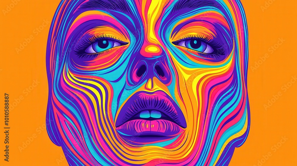 Abstract Colorful Face Illustration Surrealism Cubism Modern Art Abstract Colorful Face Illustration Surrealism Cubism Modern Art