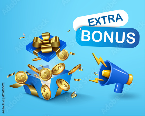 extra bonus business marketing and promotion announcement advertising banner,background and special offer concept advertisement element vector illustration. casino,jackpot and lottery bonus banner.