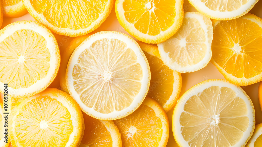 Fresh Lemon Slices Background Fresh Lemon Slices Background