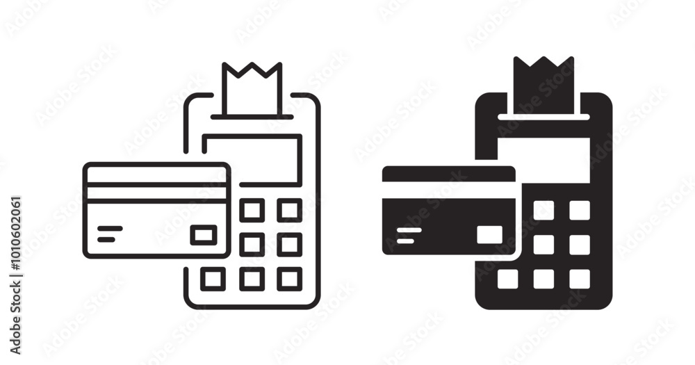 Fototapeta premium Finance terminal icons on white background. Vector illustration.