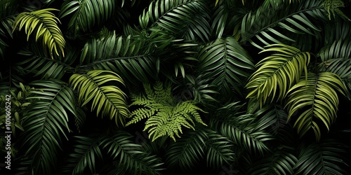 A symphony of vibrant greens, layered and textured, showcasing the intricate beauty of tropical foliage.