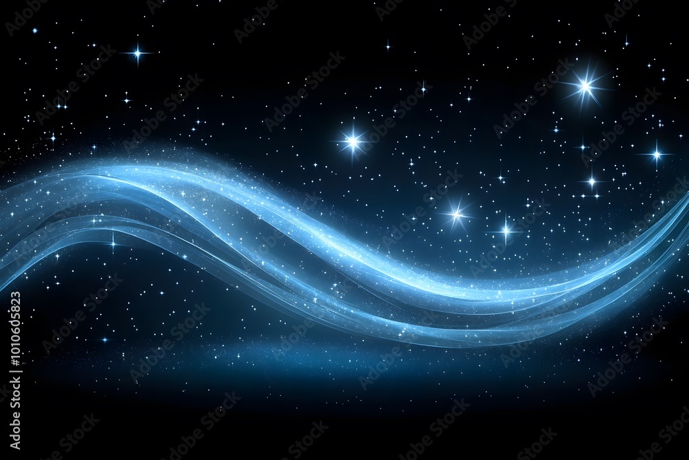 Blue Glow Abstract Background with Stars Blue Glow Abstract Background with Stars
