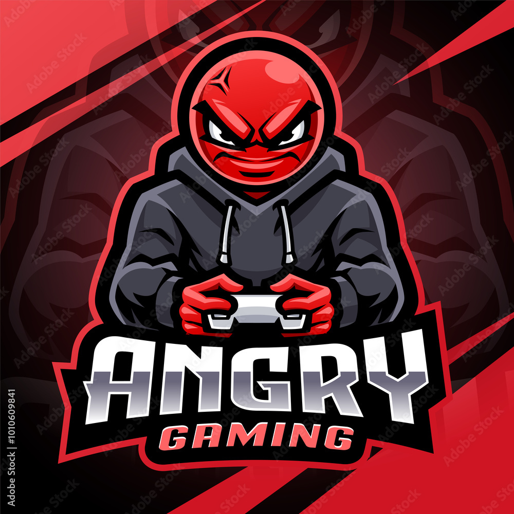 Angry emoticon gaming esport mascot logo design Angry emoticon gaming esport mascot logo design
