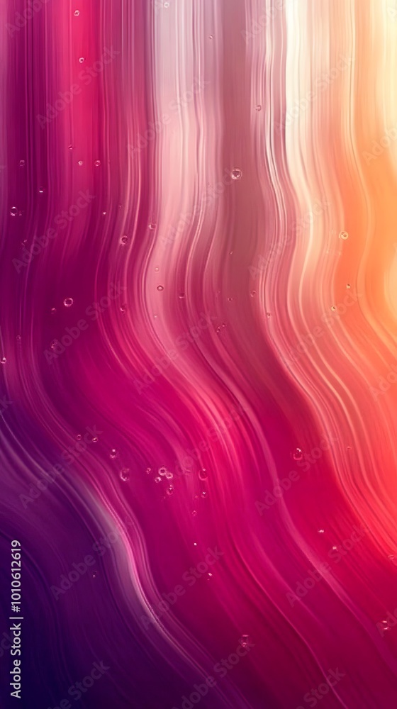Fototapeta premium Abstract Pink and Orange Swirls with Bubbles