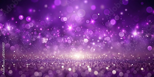 A shimmering purple backdrop with a gradient effect, featuring a layer of sparkling glitter and bokeh lights creating an ethereal atmosphere.