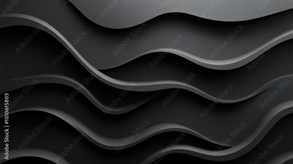 Fototapeta premium Abstract black background with wavy lines and a wavy design
