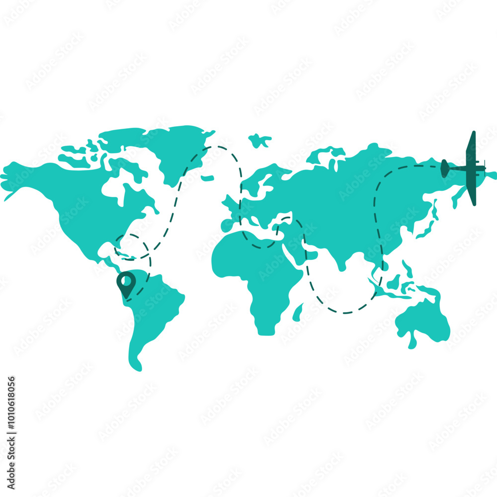 Fototapeta premium World Travel Route