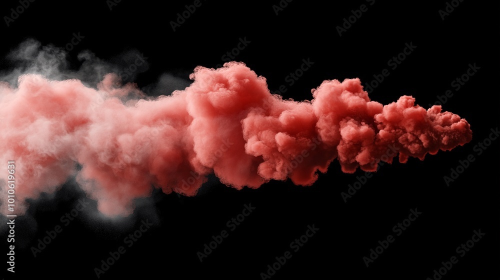Pink Smoke Cloud on Black Background Pink Smoke Cloud on Black Background