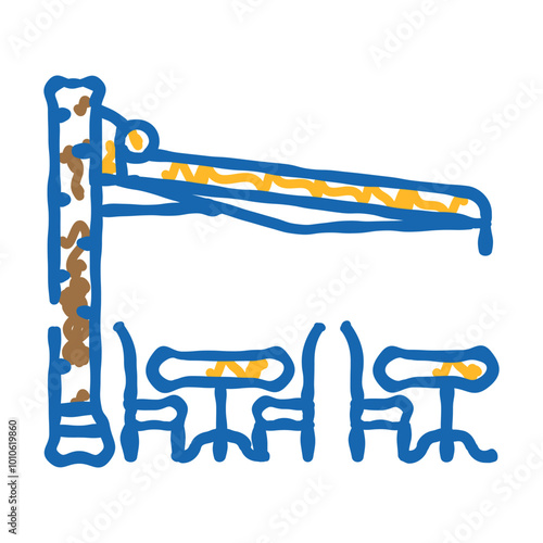 outdoor seating street cafe doodle icon sketch vector. outdoor seating street cafe sign. isolated symbol illustration