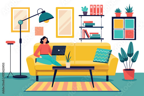 Cozy Living Room Interior Design with Plants