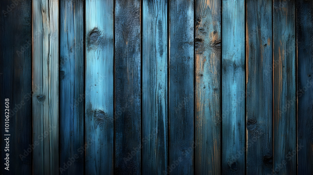 Fototapeta premium Blue Wood Plank Background