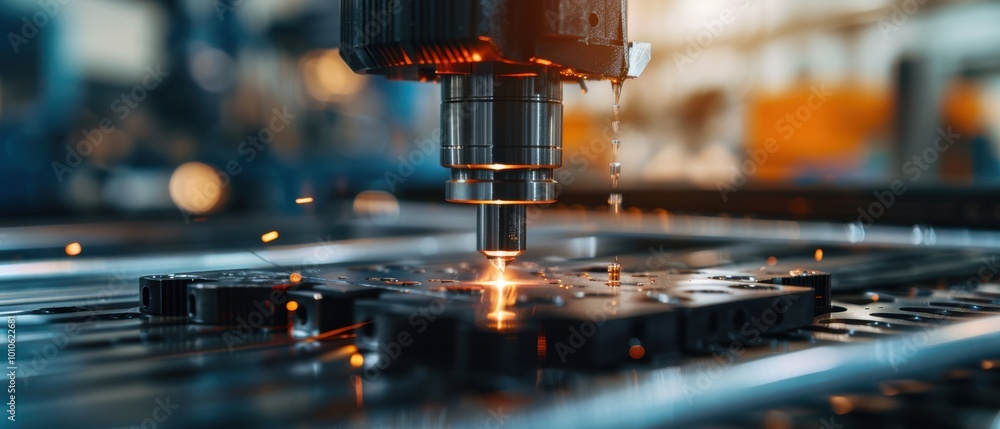 Close-Up of Modern Precision Tools in Action Close-Up of Modern Precision Tools in Action