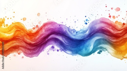 Colorful Watercolor Splash Wave Generative AI