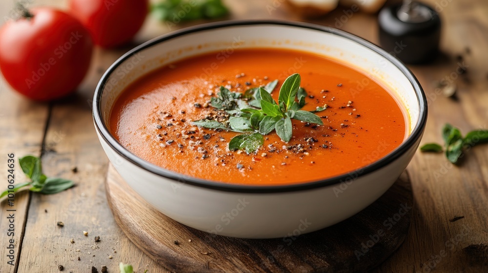 Commercial Food Photography - Bowl of Soup on Table Commercial Food Photography - Bowl of Soup on Table