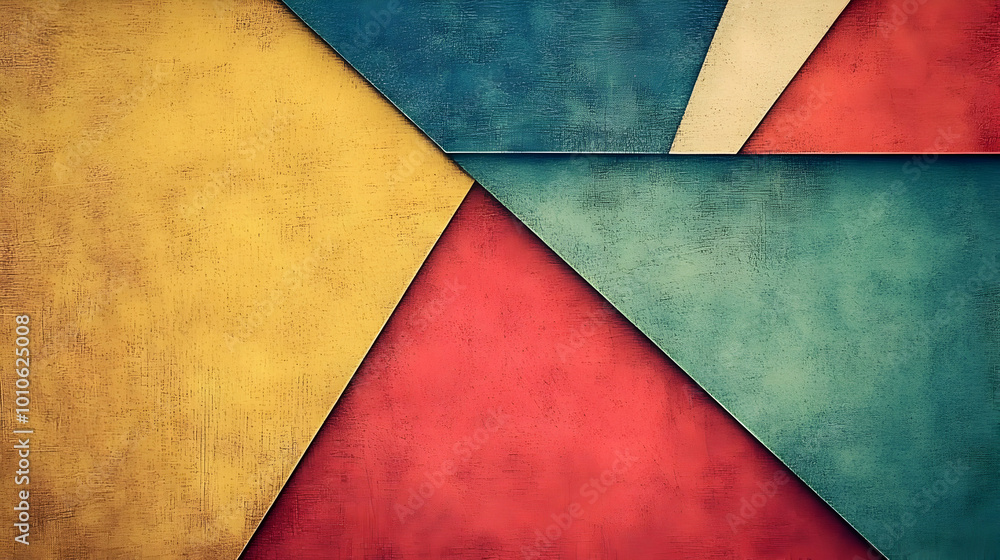 Abstract Geometric Background with Yellow, Red, Blue and Beige Abstract Geometric Background with Yellow, Red, Blue and Beige