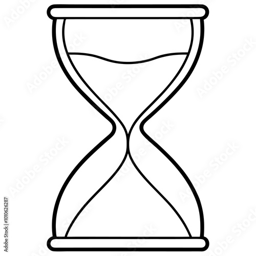 hourglass illustration outline coloring book page line art drawing
