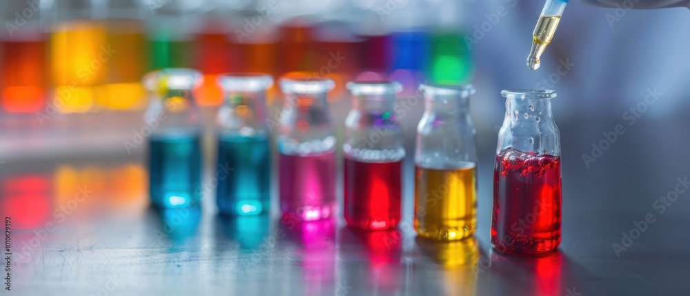 Close-Up of Oil Samples Being Tested in Lab Setup Close-Up of Oil Samples Being Tested in Lab Setup