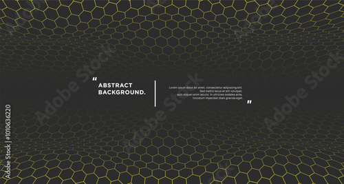 hexagon pattern. Texture bee comb grid. Flat vector illustration isolated on dark background.