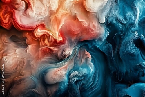 Abstract Blue and Red Swirls    Artistic Background