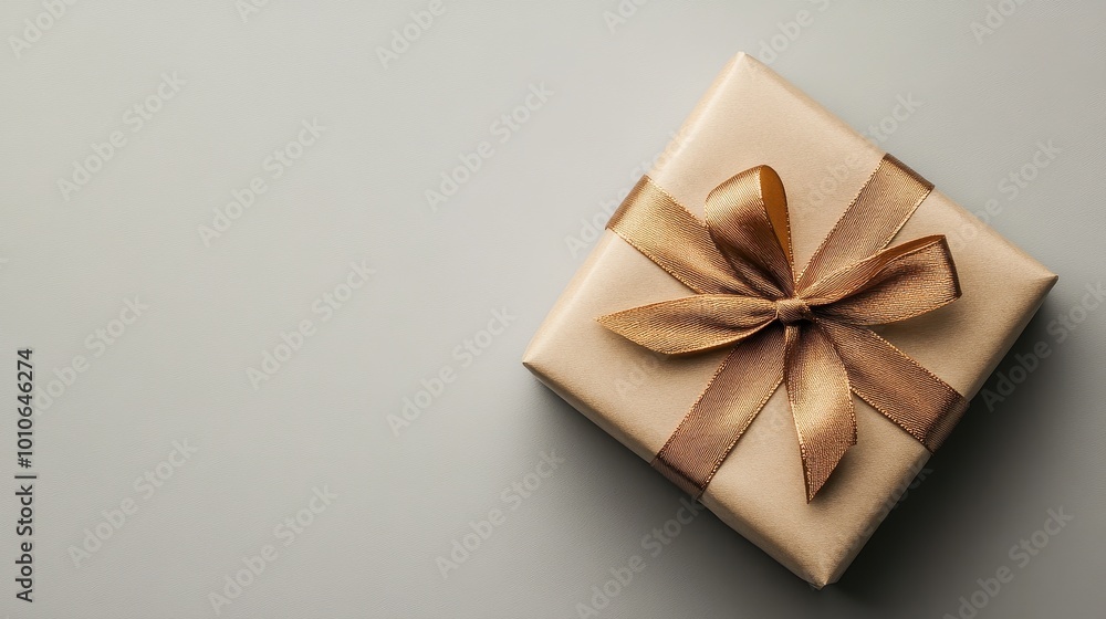 Elegant Gift Box with Luxurious Gold Ribbon Bow Elegant Gift Box with Luxurious Gold Ribbon Bow
