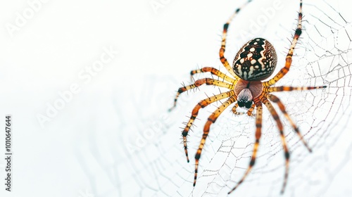 Colorful Spider on Web in Bright Environment