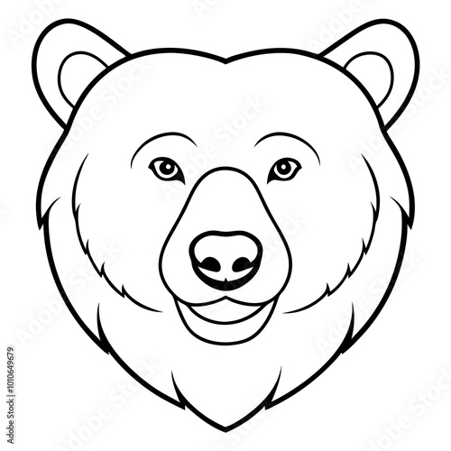 Bear head, on white background