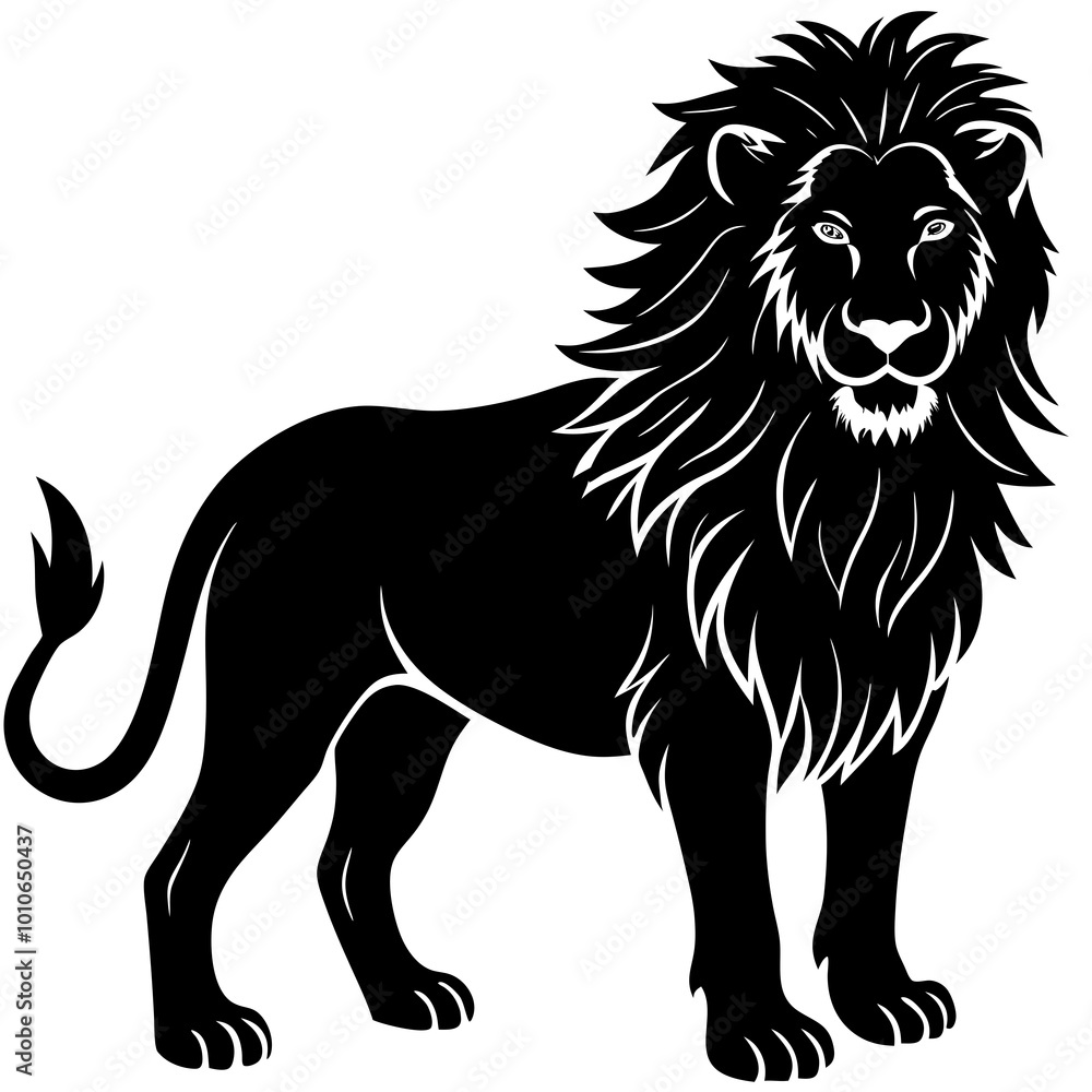lion illustration, silhouette vector lion illustration, silhouette vector